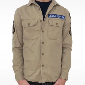 Ralph Lauren Denim & Supply beige overshirt L vintage - Unik beige overshirt från Ralph Lauren Denim & Supply som slutade säljas för många år sen! Den är i väldigt fint skick! Overshirten har coola patchar på ärmarna och bröstet. Perfekt för dig som gillar en avslappnad och trendig stil, men ändå vill vara unik! Pris kan diskuteras!