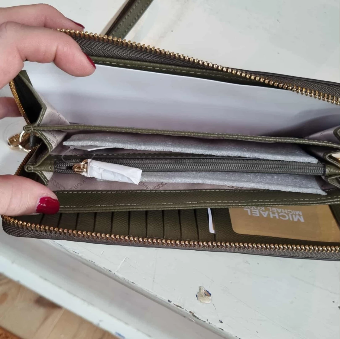 Olivgrön plånbok Michael Kors - 3