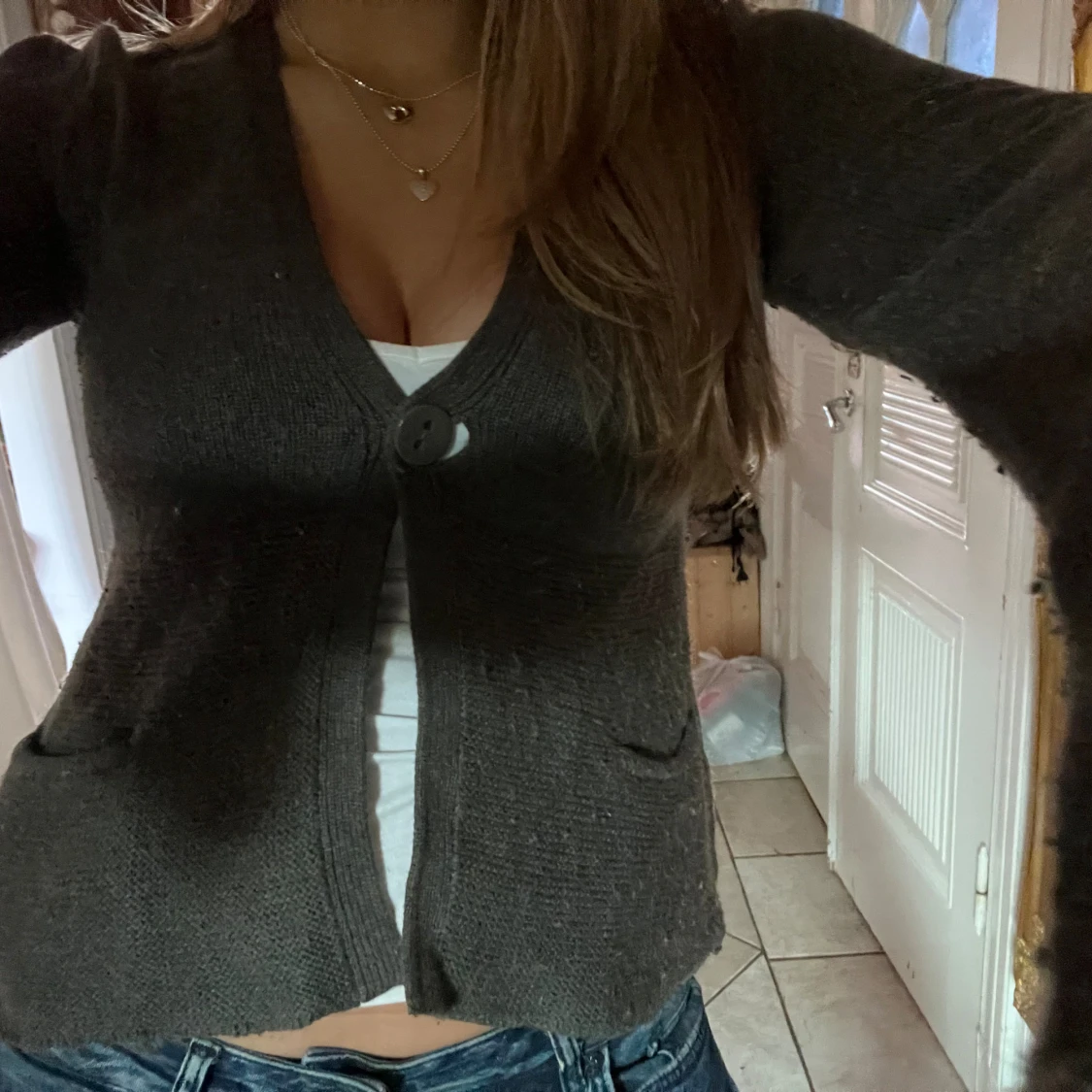 Mörkgrå stickad kofta från Part Two - 1