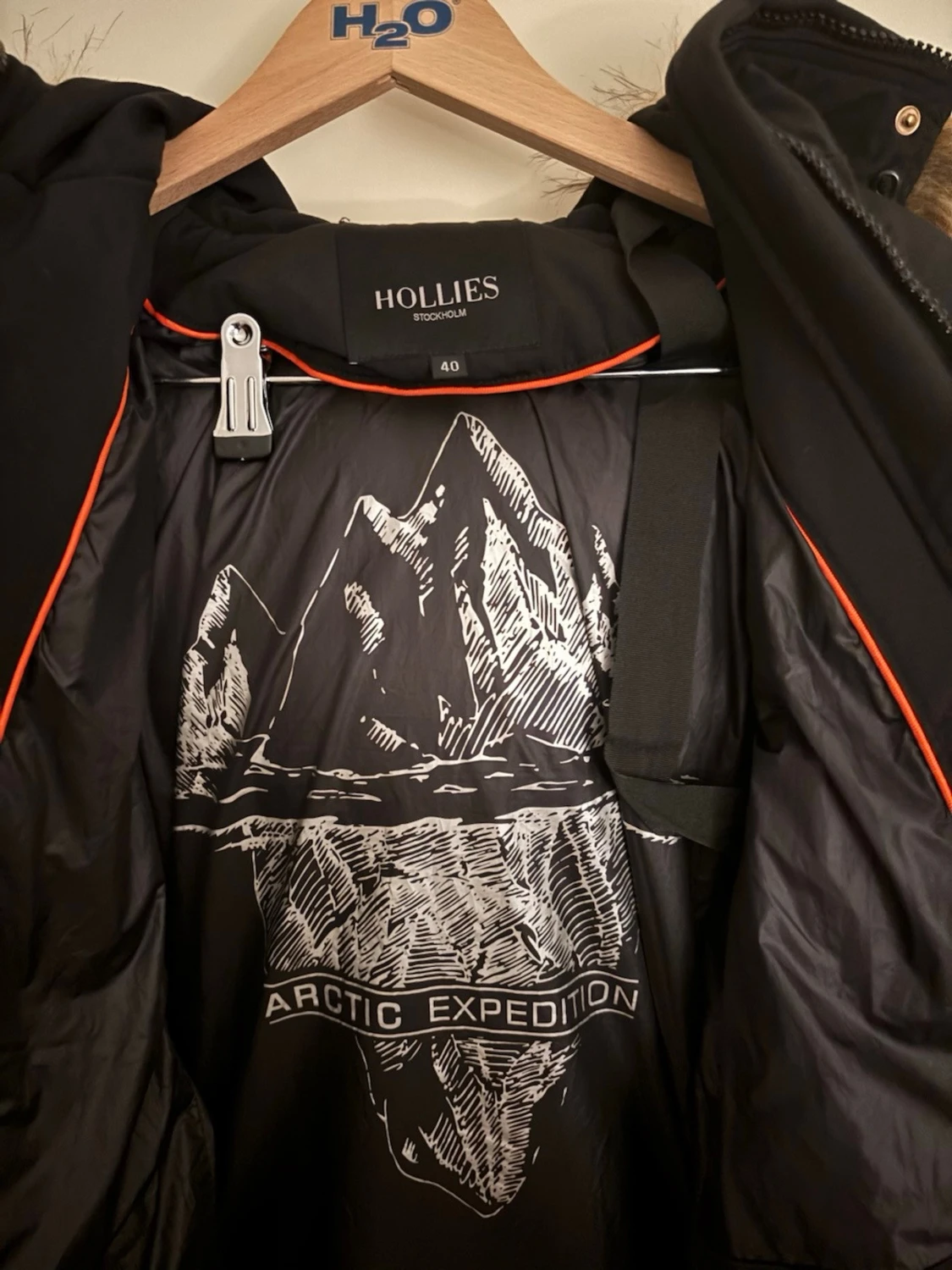 Svart pufferjacka Hollies med päls - 3