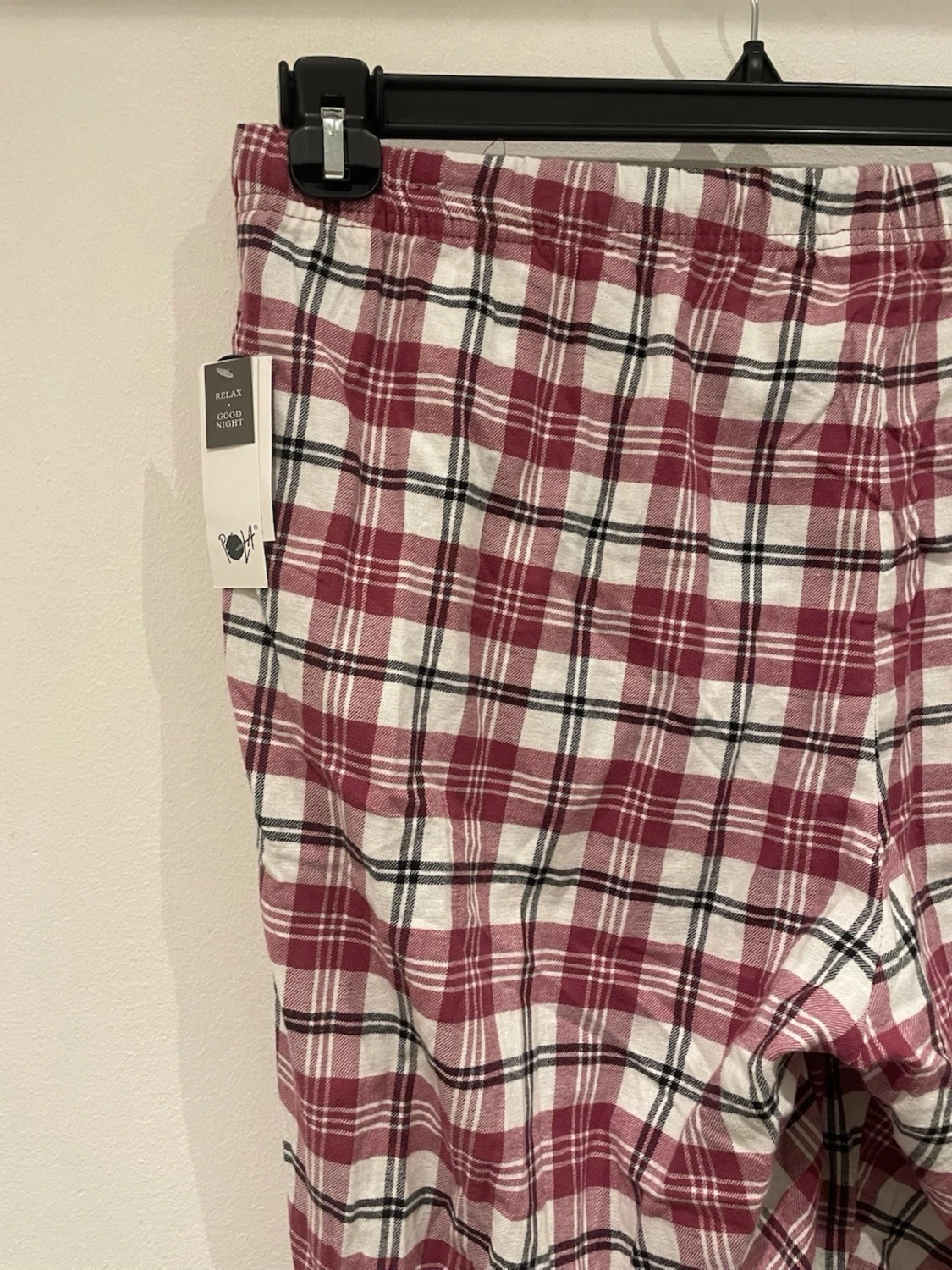 Rödvita rutiga mjukisbyxor XL - 2