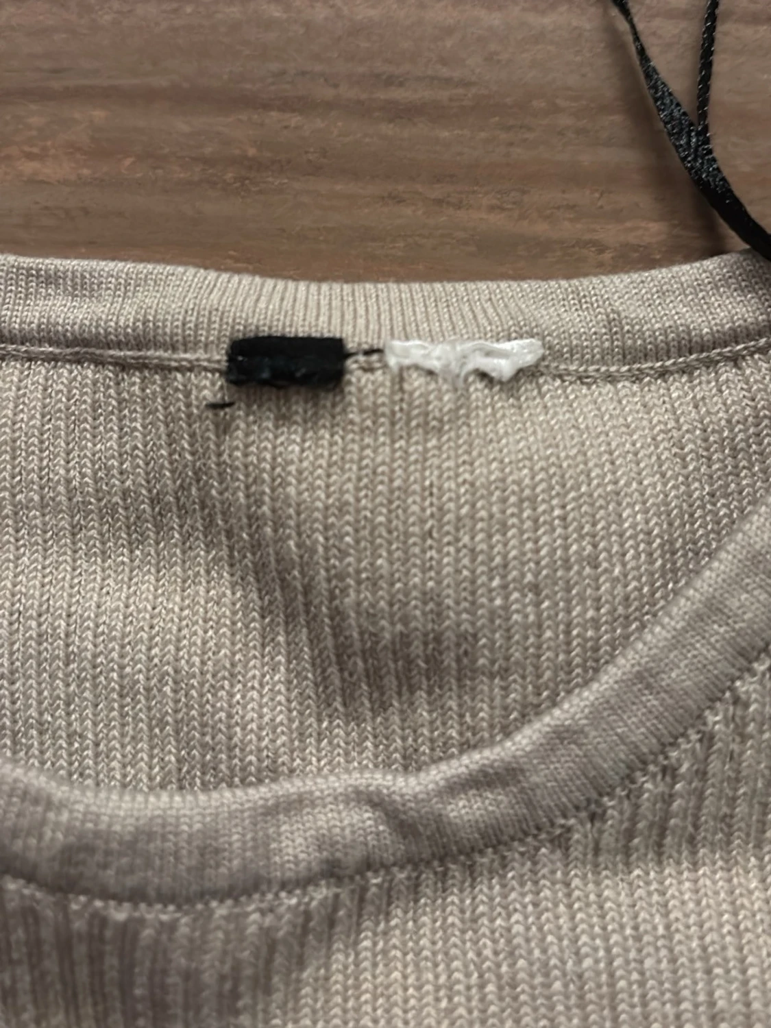 Beige ribbad långklänning - 2