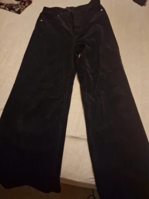 Svarta manchesterbyxor från H&M Divided - Säljer ett par svarta manchesterbyxor från H&M Divided i storlek 34. Byxorna har raka ben, klassiska fickor både fram och bak och är tillverkade i mjuk manchester. Perfekta för dig som gillar en chill och stilren look. Lite använda, inga allvarliga deffekter. (Inga hål eller sliten). Priset kan diskuteras 🫶