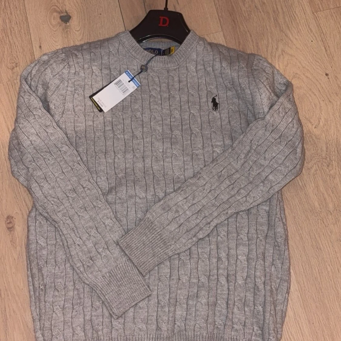 Grå kabelstickad tröja Polo Ralph Lauren