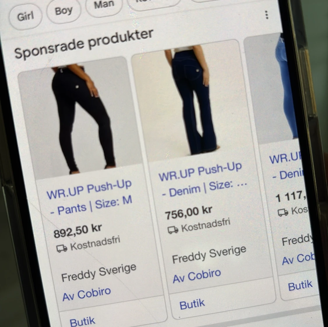 Beige WR.UP Push-Up byxor från Freddy