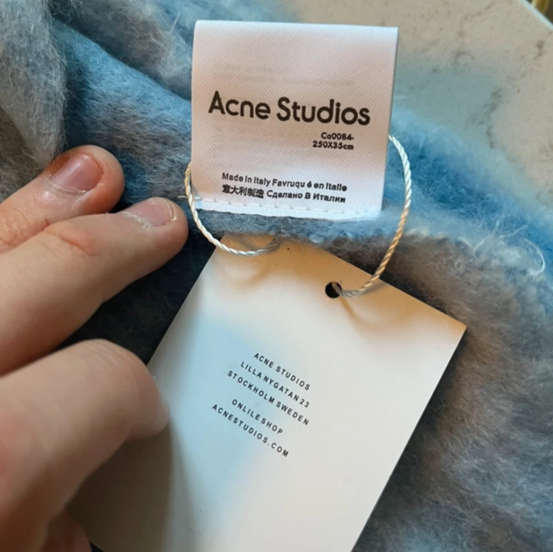 Blågrå rutig halsduk Acne Studios - 1