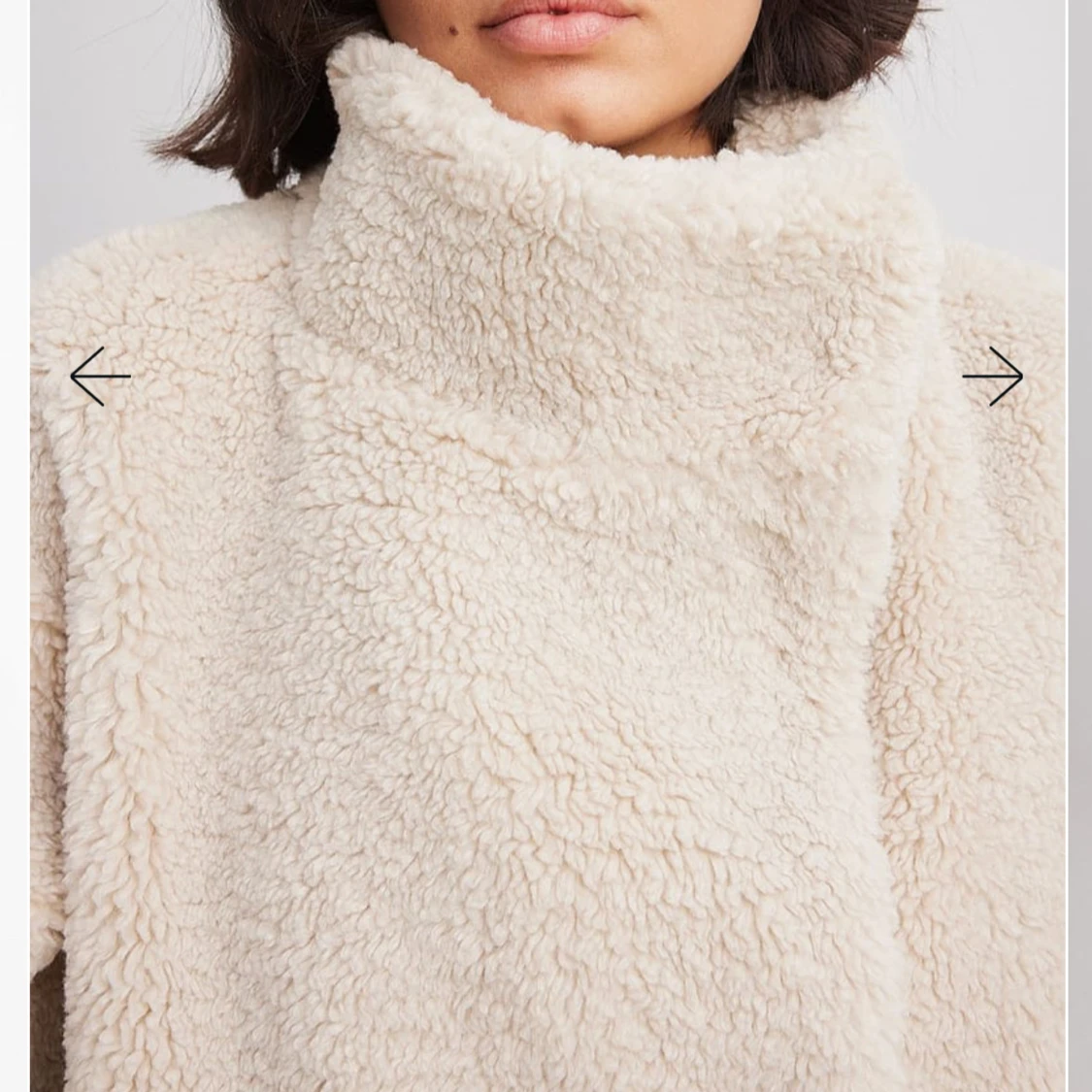 Beige teddyjacka med oversized passform - 3