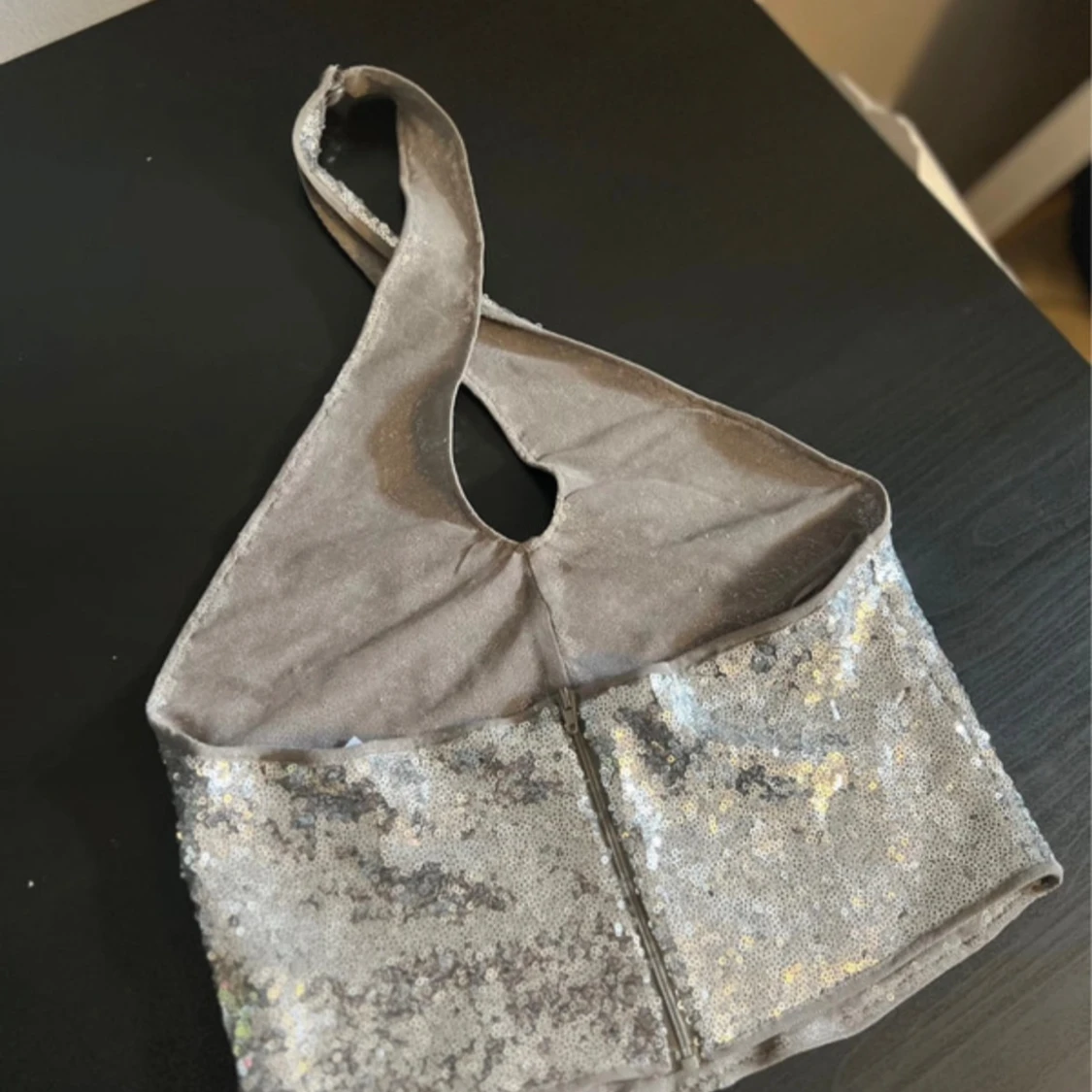 Silvrig glittrig axelväska - 1