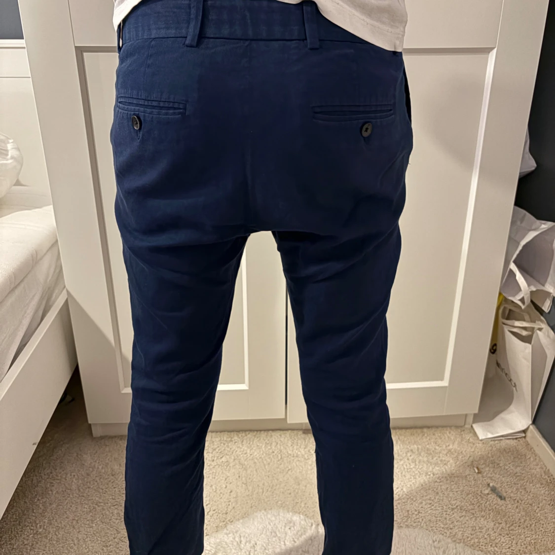 Mörkblå chinos Pier One, strl 46 - 1