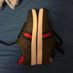 Gucci skor - Säljer dessa snygga Gucci ace skor i storlek 43, skorna har använts bara ett par gånger men insåg att dem var för små för mig då dem va it så bekväma och jag fick skavsår pga dem va för små för mig, extra snören, box osv kommer med, Pris kan diskuteras!! Tveka inte att skriva!!