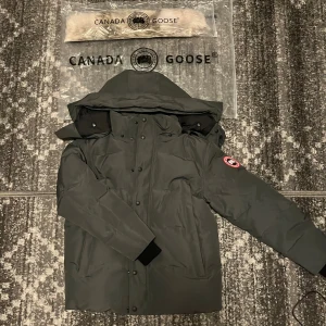 Canada Goose Wyndham Parka grå S - Säljer en grå Canada Goose Wyndham Parka i storlek S. Jackan har huva, klassisk logga på ärmen, dragkedja och knappar framtill. Fodret är dun och yttertyget är slitstarkt syntetmaterial. Perfekt för kalla vinterdagar med stilren look och snygga detaljer.