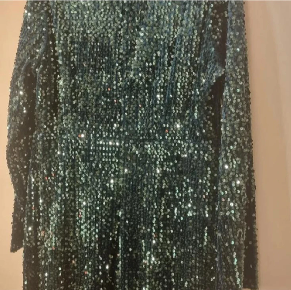 Mörkgrön glittrig långklänning Diva - 3