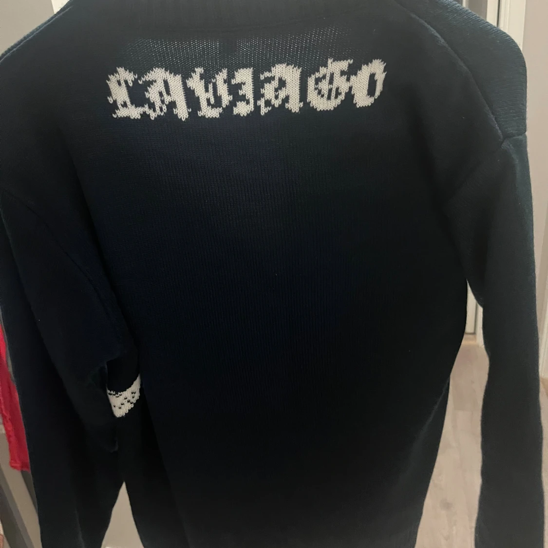 Mörk blå stickad tröja Laviago med ängel - 2