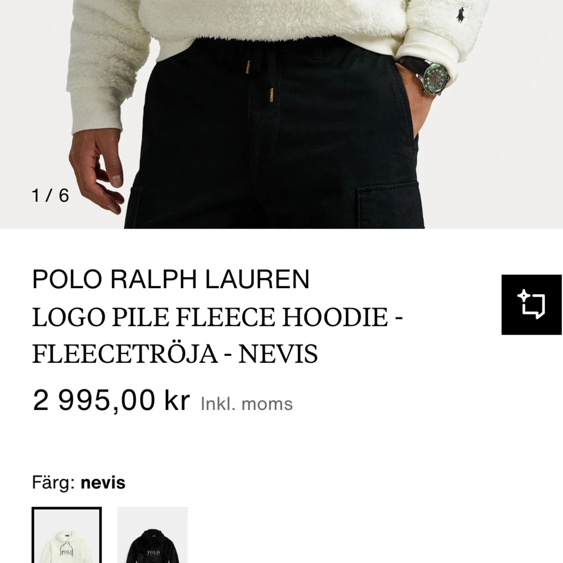 Vit fleece hoodie från Polo Ralph Lauren - 4