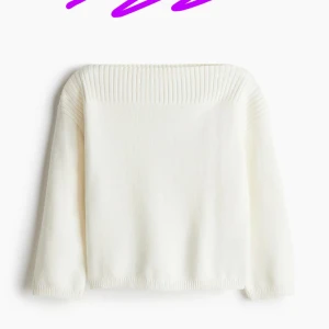 Off shoulder stickad tröja - Skitsnygg helt oanvänd off shoulder stickad tröja från hm. Liten i modellen, har typ trekvartsärmar. Storlek S står det i tröjan.