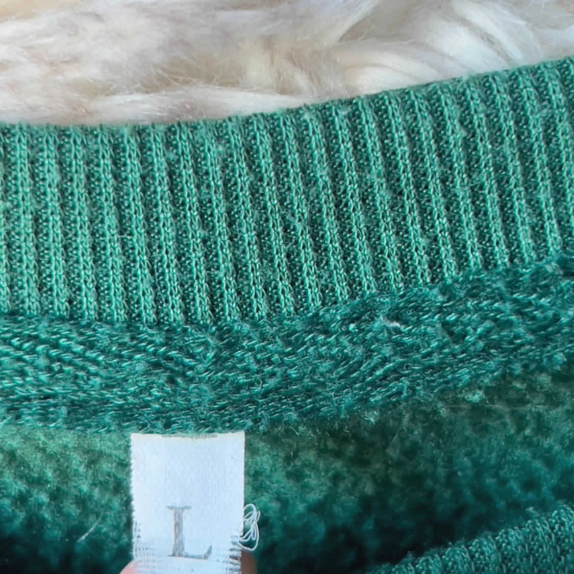 Grön sweatshirt i polyester, stl L - 1