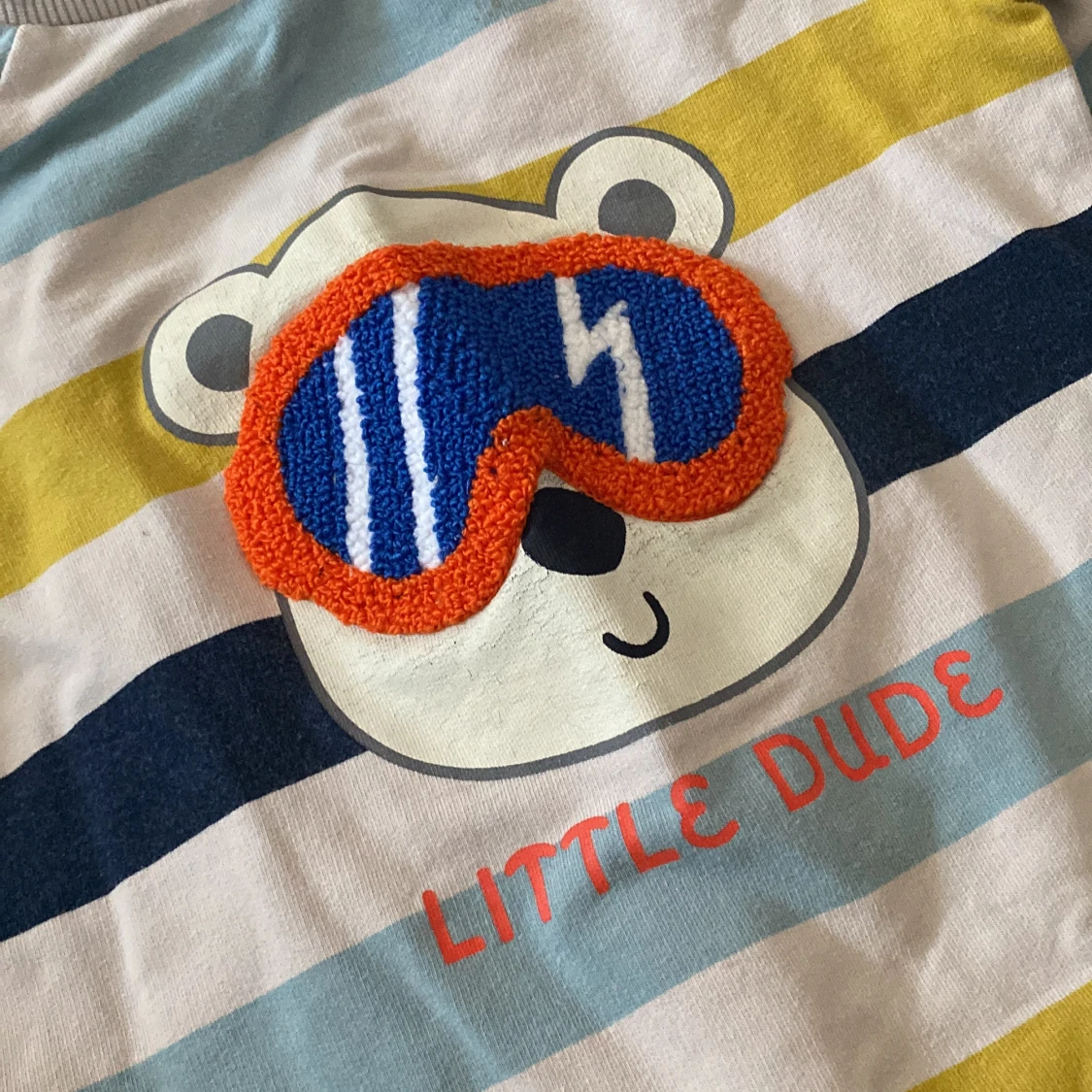 Randig body med björn från LCW baby - 1