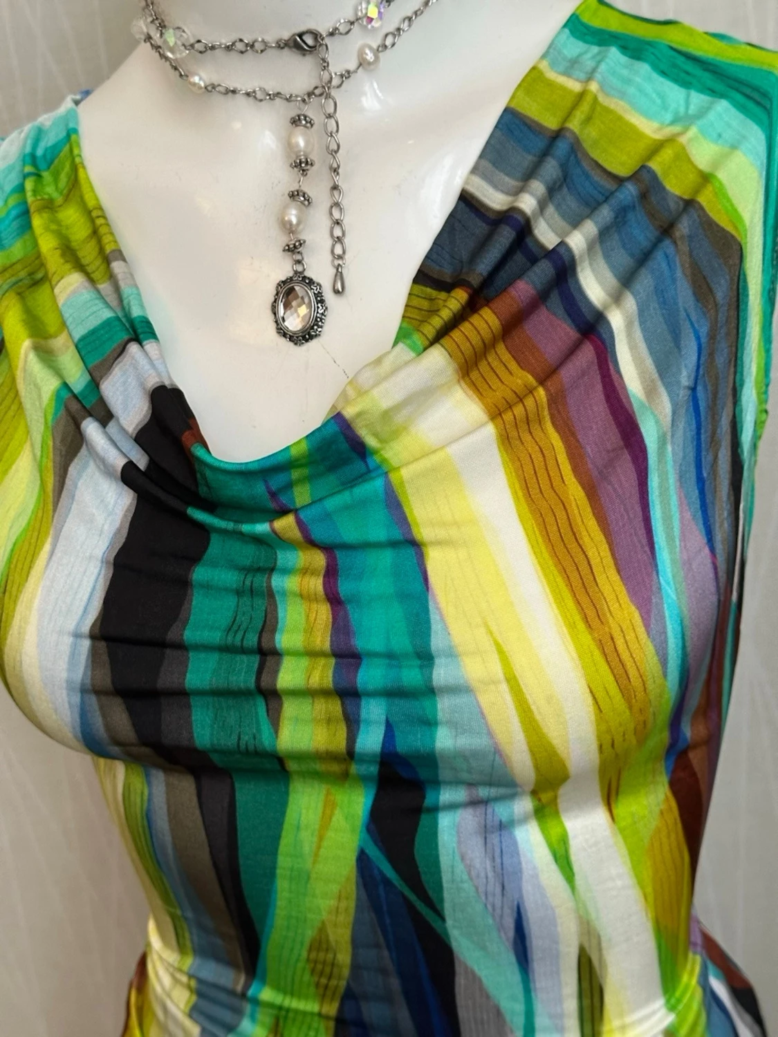 Flerfärgad randig ärmlös topp - 2