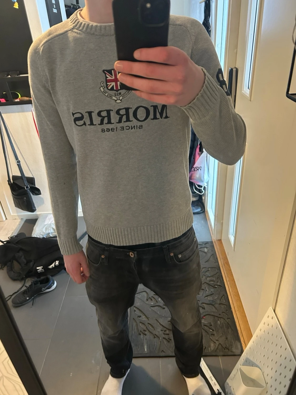 Grå tröja från Morris med tryck