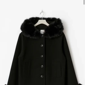 Svart kappa med päls från ginatricot - Stilren svart kappa från Gina,denna är slutsåld på hemsidan därav högre pris men priset kan absolut diskuteras💕