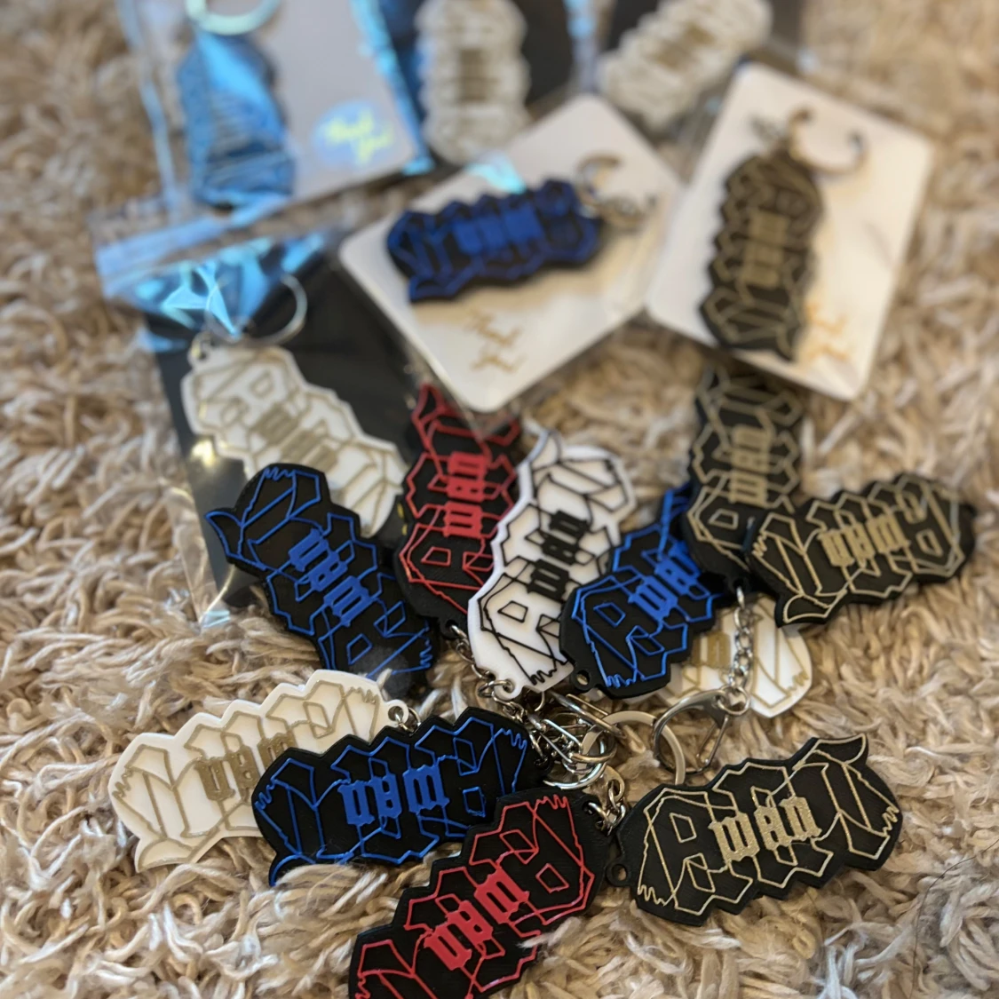 Nyckelringar med textmotiv