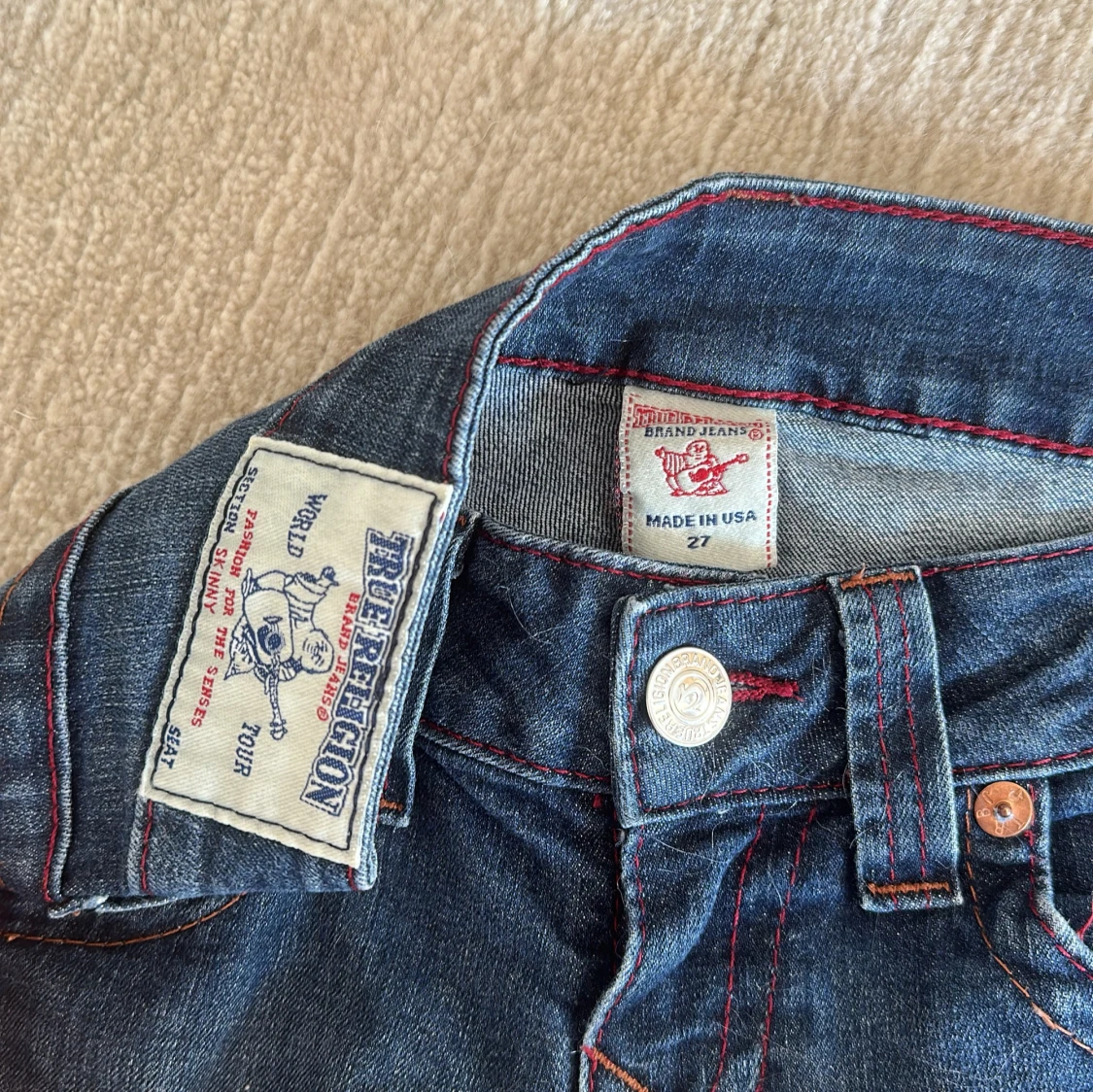 Vintage True Religion bootcut jeans blå, stl 27 - 3