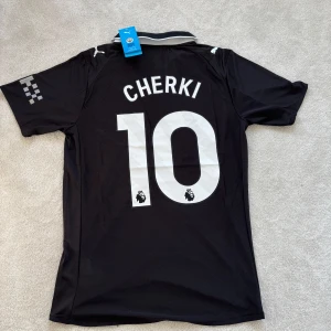 Manchester City Cherki #10 svart matchtröja - Snygg svart Manchester City fotbollströja från Puma med Cherki och nummer 10 på ryggen. Tröjan har klassisk krage med vit kant, silverfärgade detaljer och klubbmärke på bröstet. Tillverkad i lätt funktionsmaterial, perfekt för match eller träning.