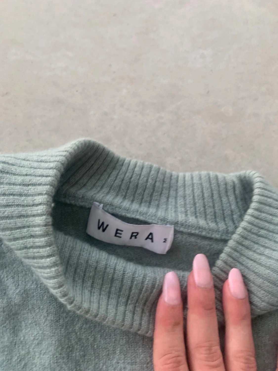 Ljusgrön stickad tröja från Wera - 1