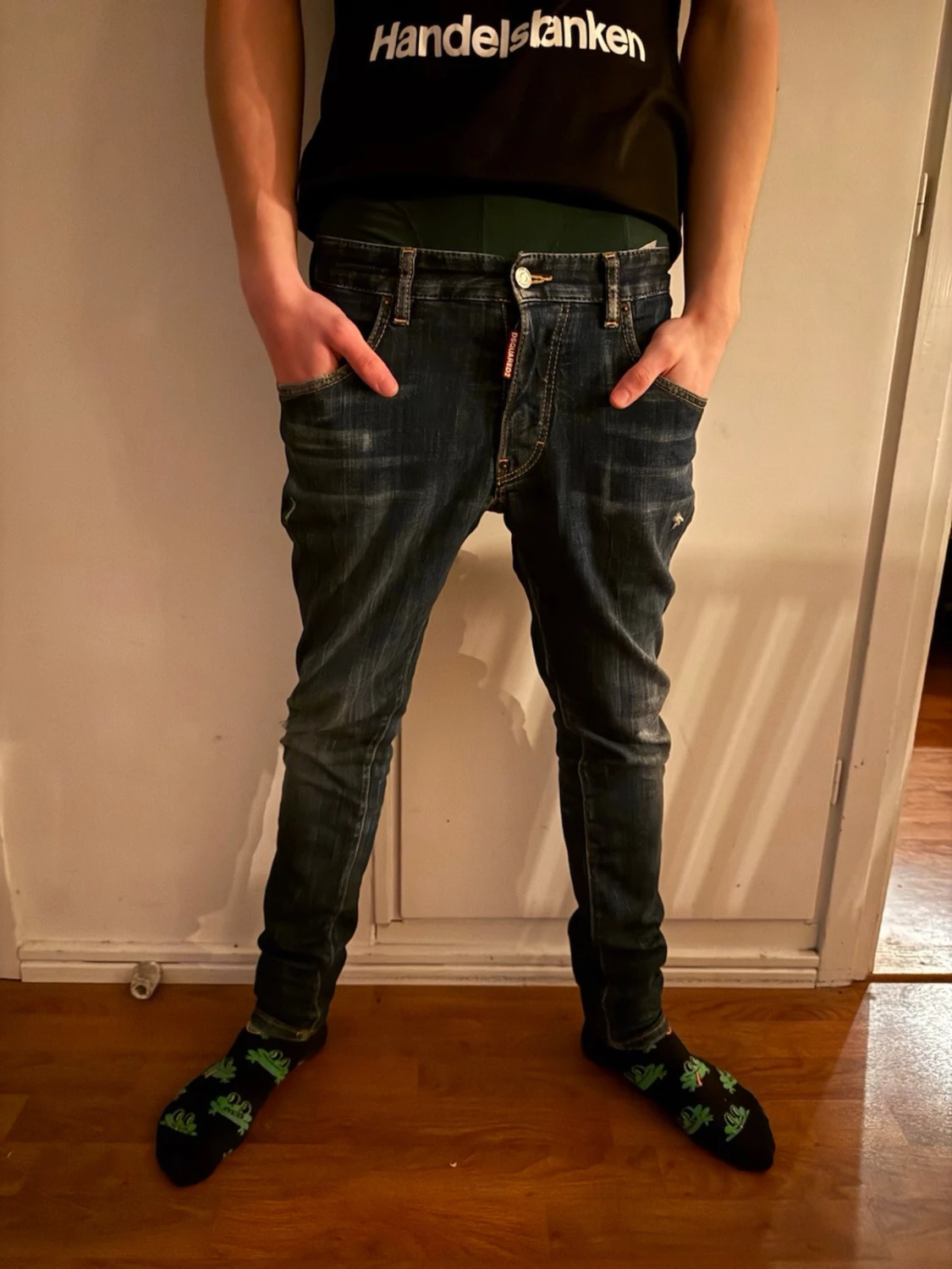 Dsquared2 mörkblå jeans herr