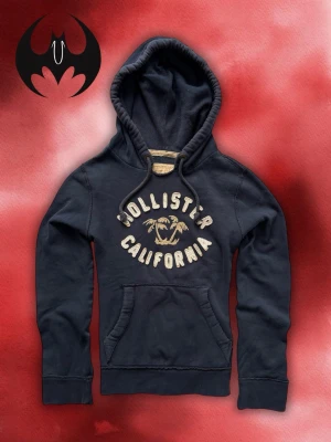 Mörkblå Hollister Calafornia Hoodie - Mörkblå Hollister Calafornia hoodie | mycket bra skick | Size M/L | Längd: 68cm Axelbredd: 48cm Armlängd: 70cm | Lägg inte bud utan avsikt att köpa! Går ner i pris vid snabbt köp!!