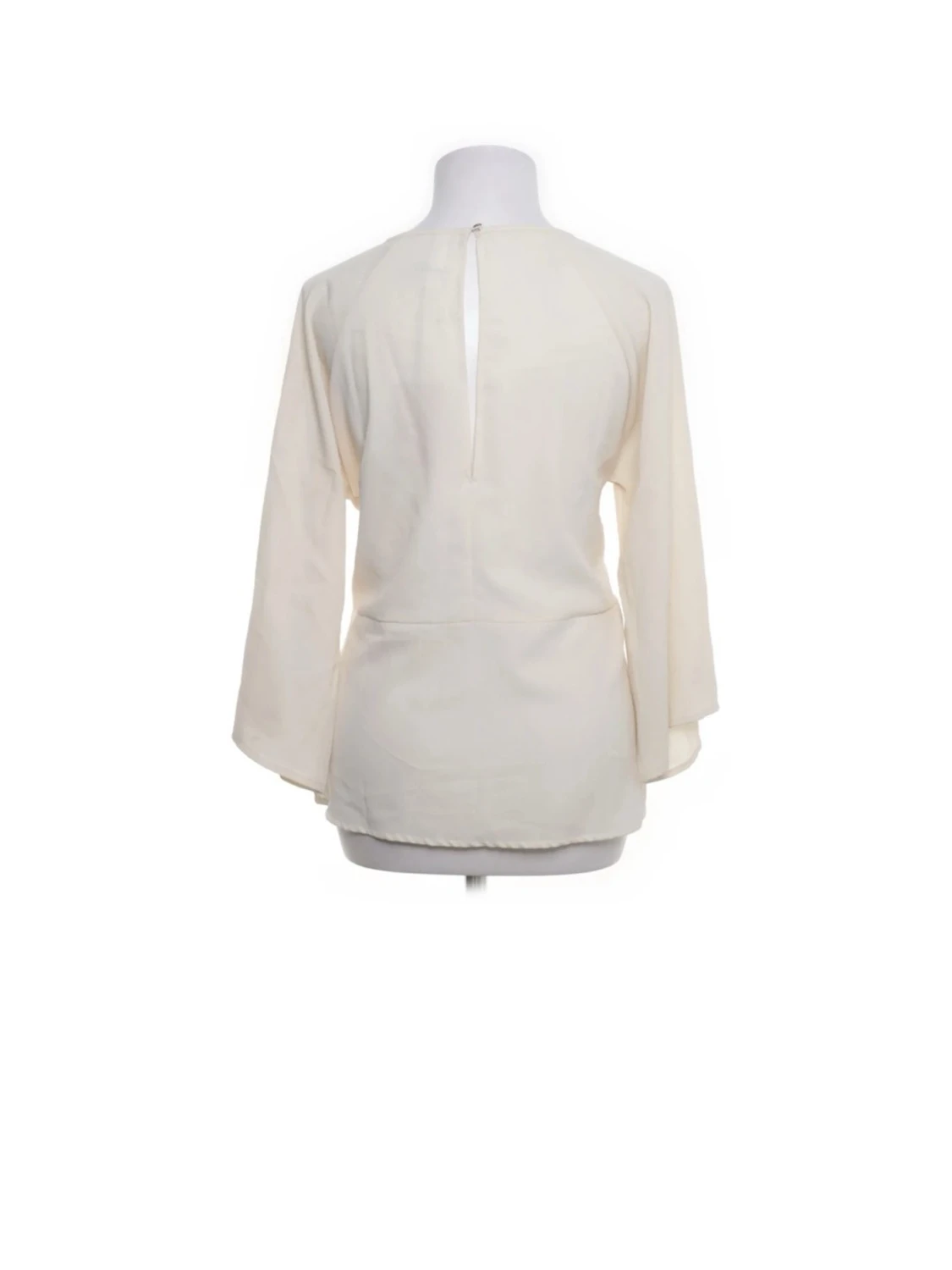 Beige blus med knytband i midjan - 2