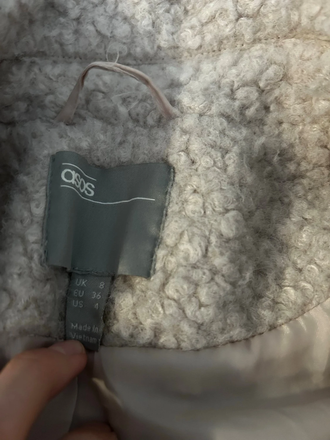 Beige teddyjacka med krage - 2