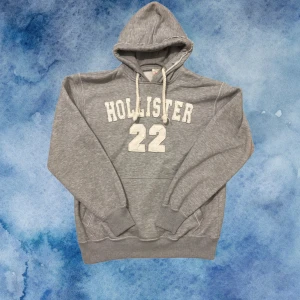 Grå Hollister Hoode - As fet sällsynt och vintage Hollister hoode med numret 22 på framsidan | Inga tecken på användning | Storlek S men kan passa M | Pris kan diskuteras vid snabb affär! | Hör av vid ytterligare funderingar!