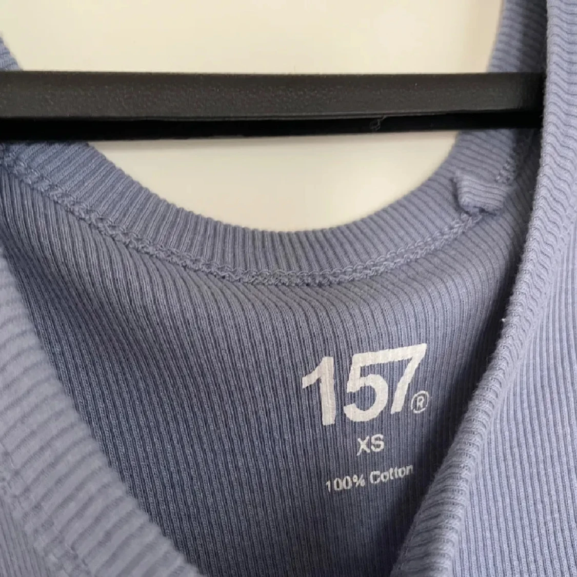 Ljusblå ribbad klänning från 157 - 1