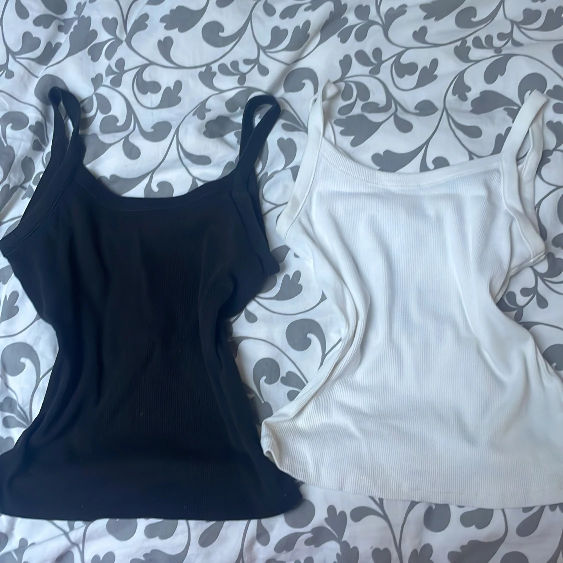 2 ribbade linnen från H&M svart & vit - 4