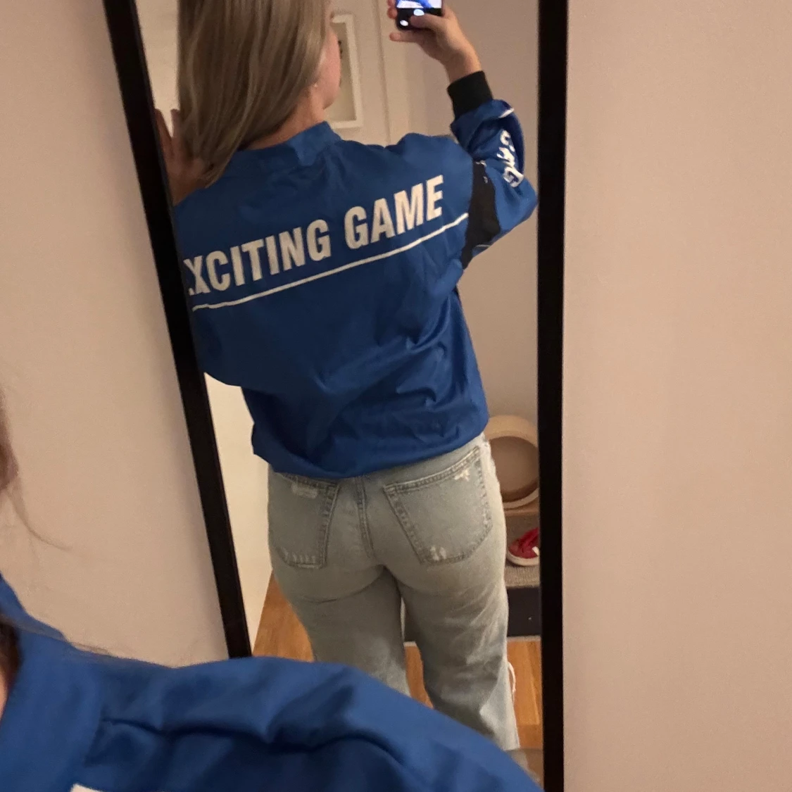 Blå racing vindjacka med tryck - 3