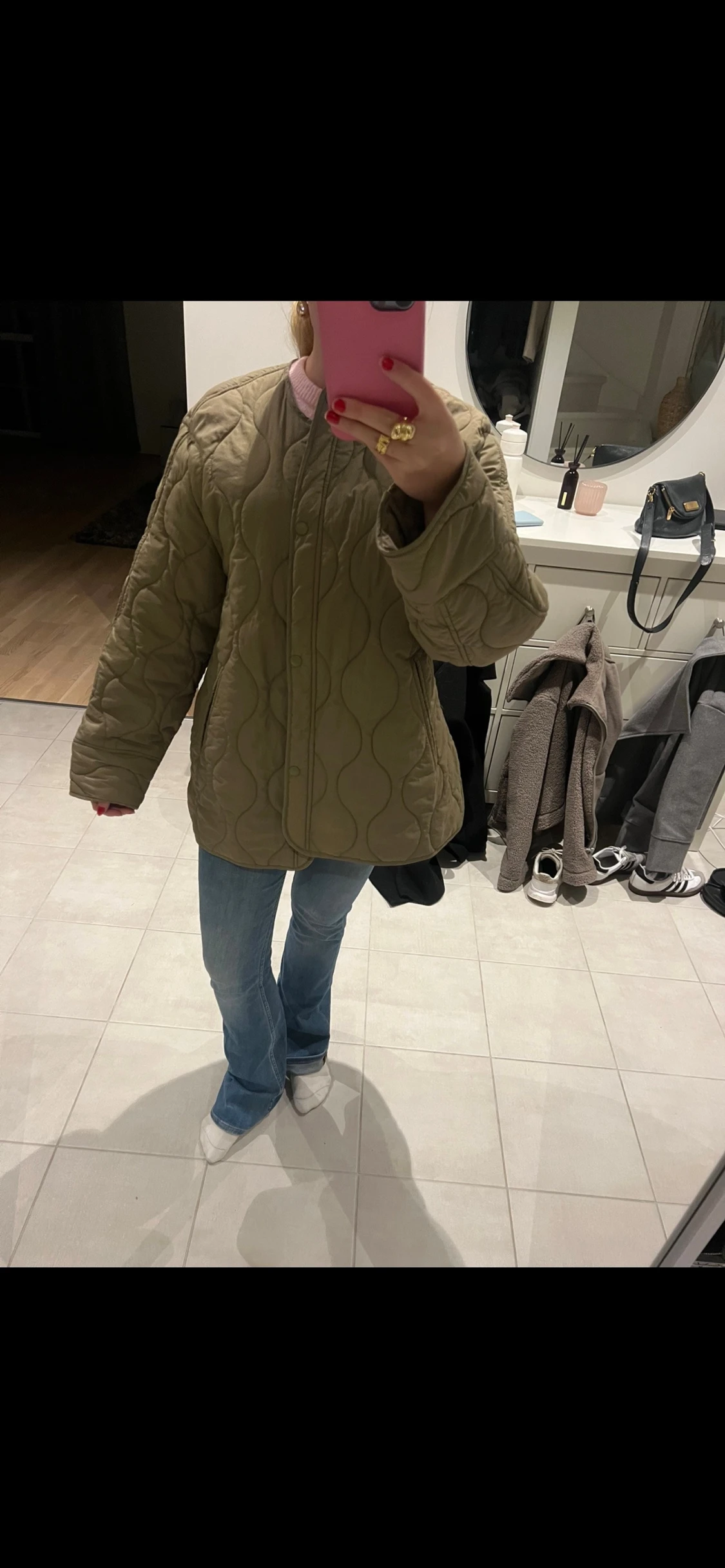 Grön jacka strl S - 1