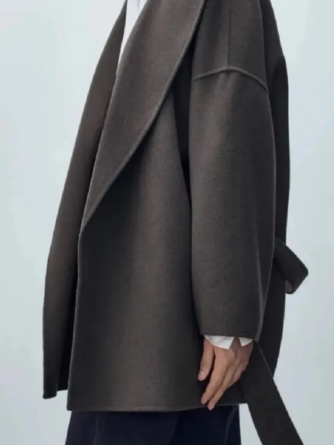 Mörkgrå kappa från Massimo Dutti - 1