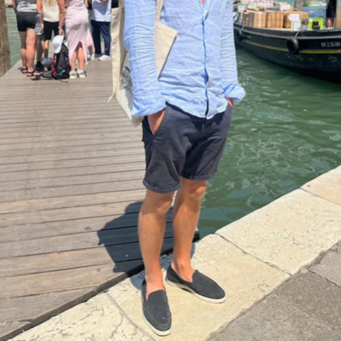 Mörkblå mockaloafers från Massimo Dutti - 3