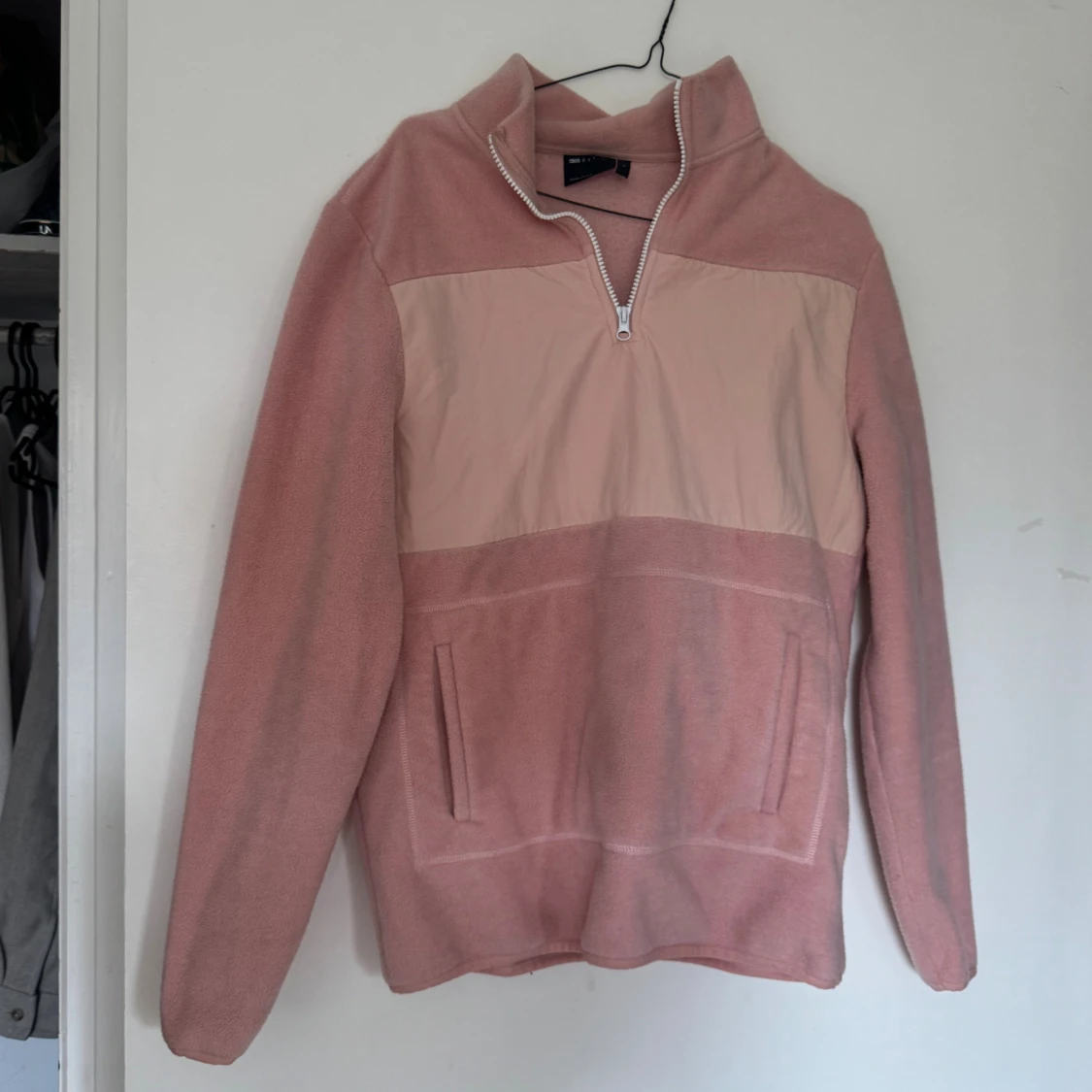Rosa fleece half zip tröja