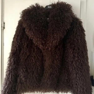 Brun fuskpälsjacka - Säljer en fluffig brun pälsjacka från NA-KD i storlek 34 men passar alla storlekar från 34-40. Jackan har stora kragar och ett riktigt statement-utseende med sitt lockiga, mjuka material. Perfekt för dig som vill sticka ut och hålla dig varm under kyliga dagar. 