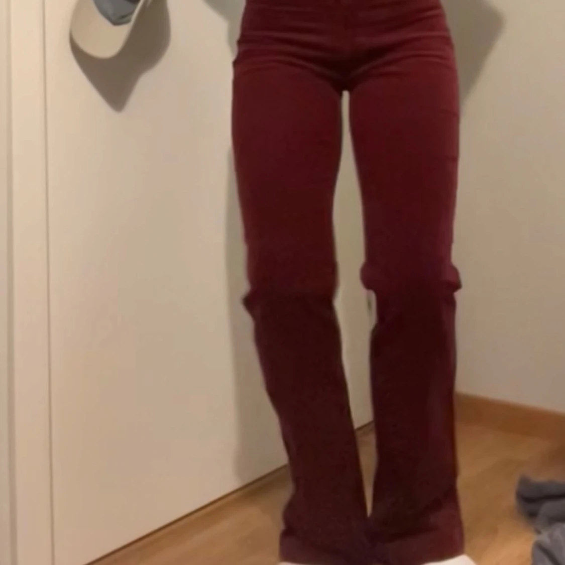 Vinröda manchesterbyxor bootcut - 2