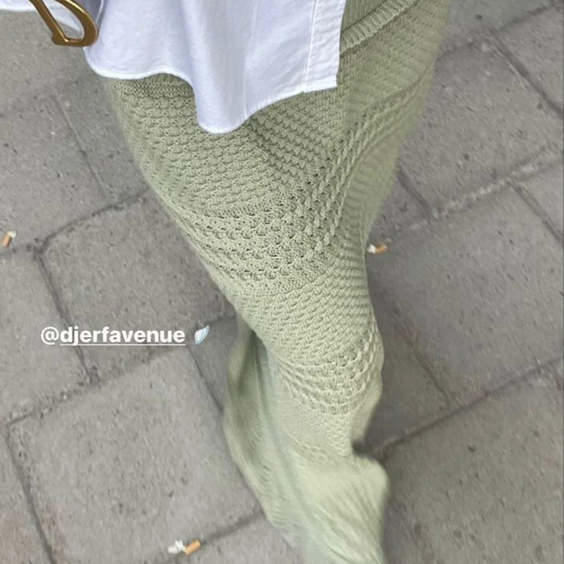 Stickade gröna byxor från Djerf Avenue - 1