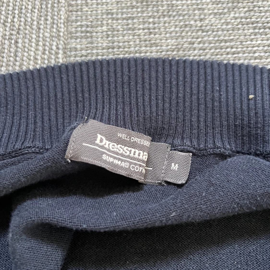 Mörkblå kofta från Dressmann i bomull - 1