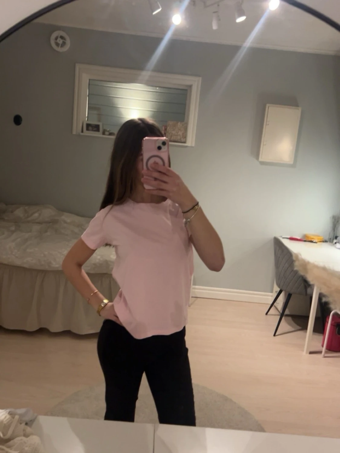 Ljusrosa basic t-shirt