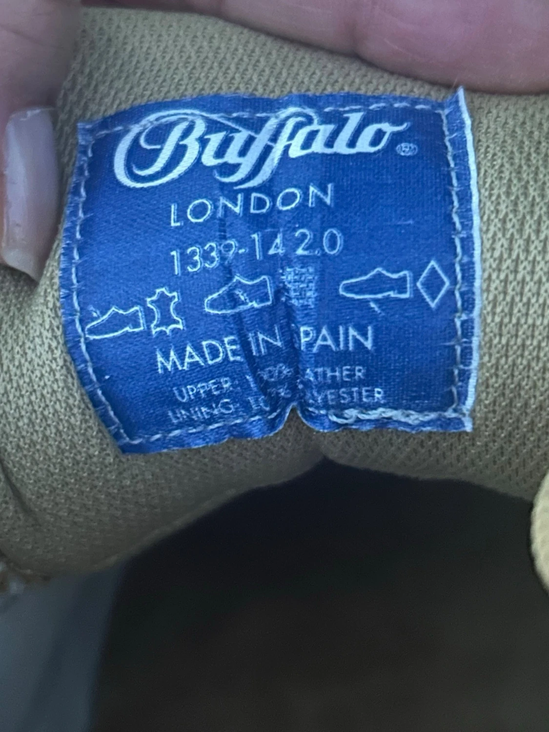 Beige Buffalo sneakers med platåsula - 2