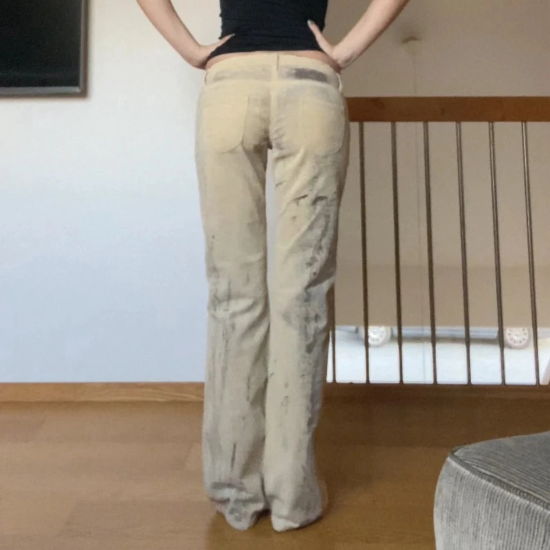 Beiga manchesterbyxor bootcut - 1