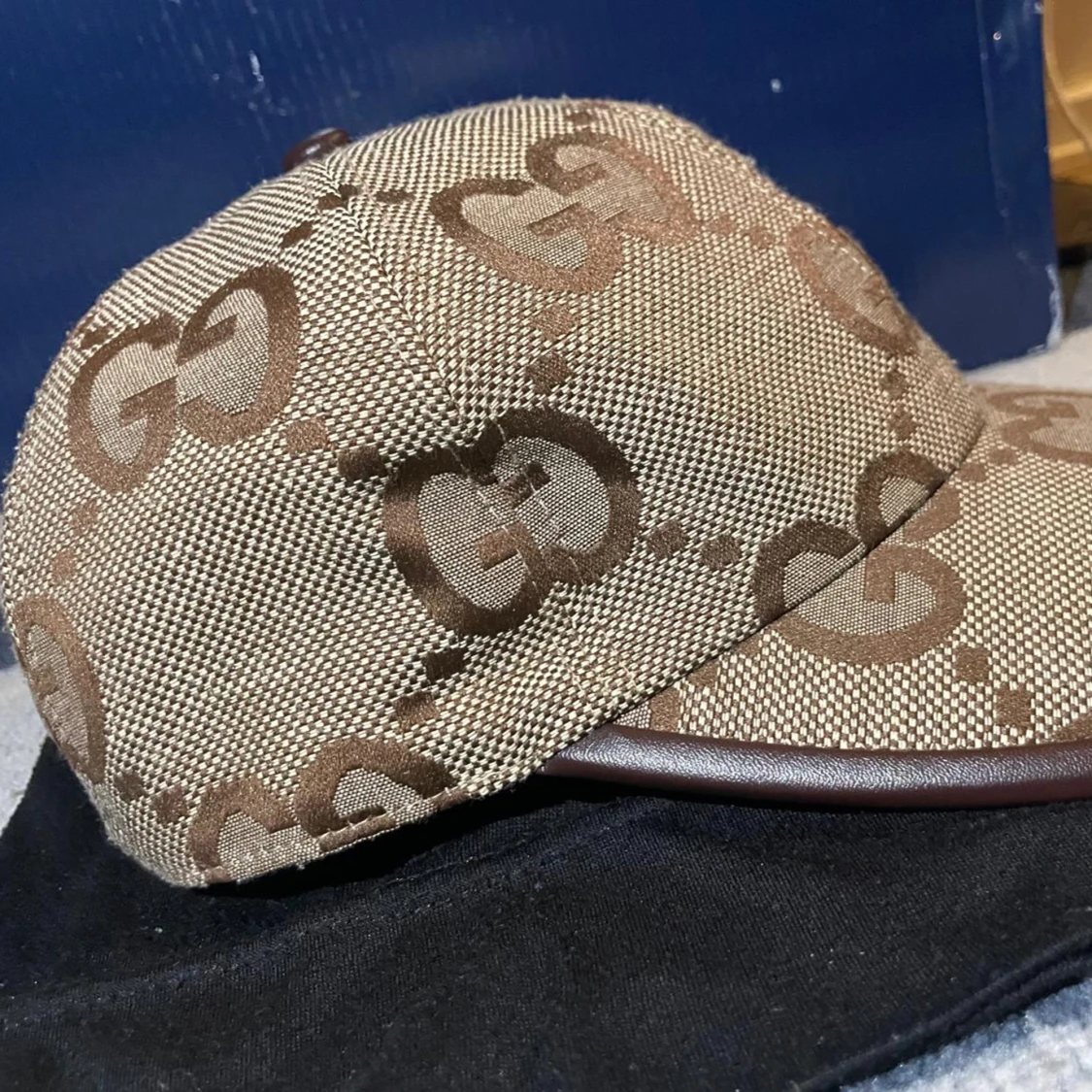 Gucci beige keps med GG-mönster