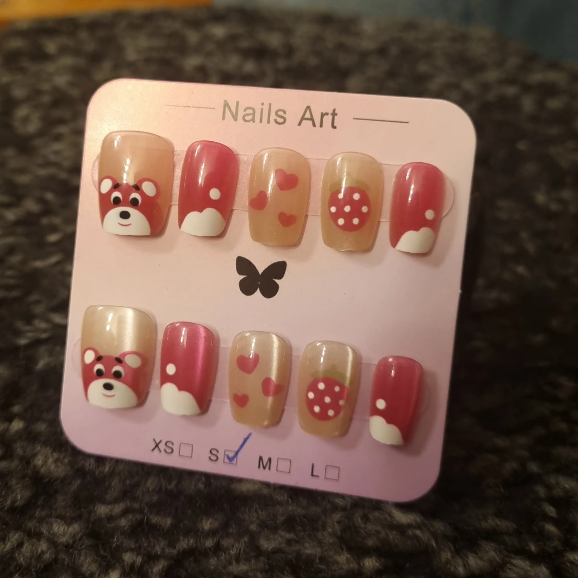 Handgjord press on naglar Strl S 