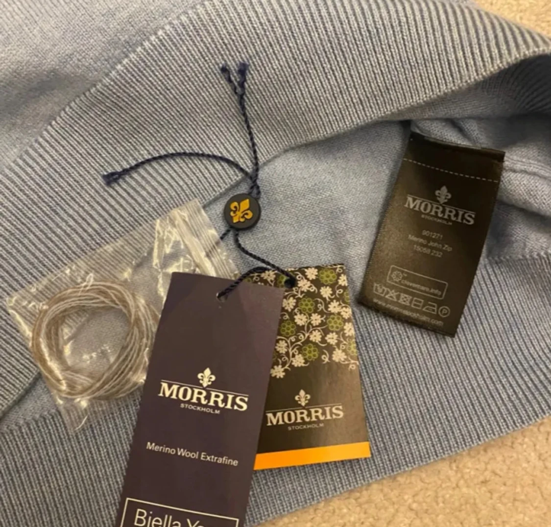 Ljusblå half zip tröja Morris - 2